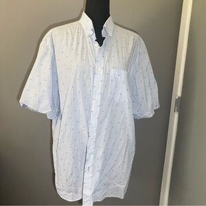 M & S Button front short sleeve men’s shirt size XXL Light light Blue for summer